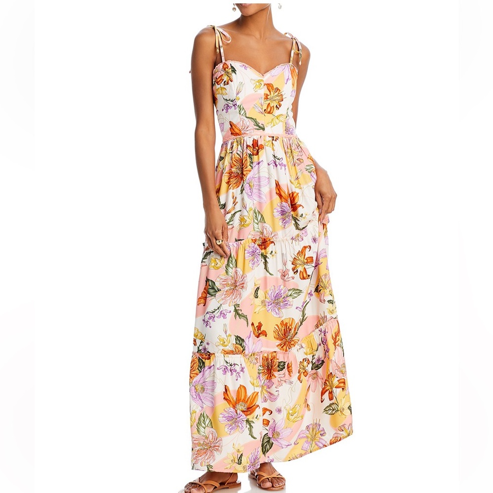 Agua Bendita Suzie Vitreo Floral V Neck Dress